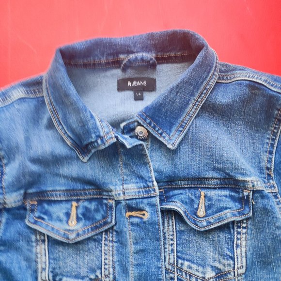 R Jeans denim jeans jacket women's size L - Picture 2 of 4